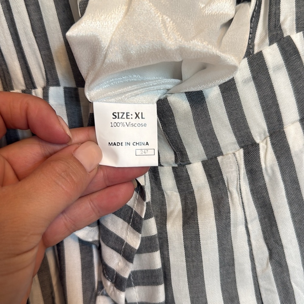 SHEIN Striped grey and White Jumpsuit - Picture 2 of 4
